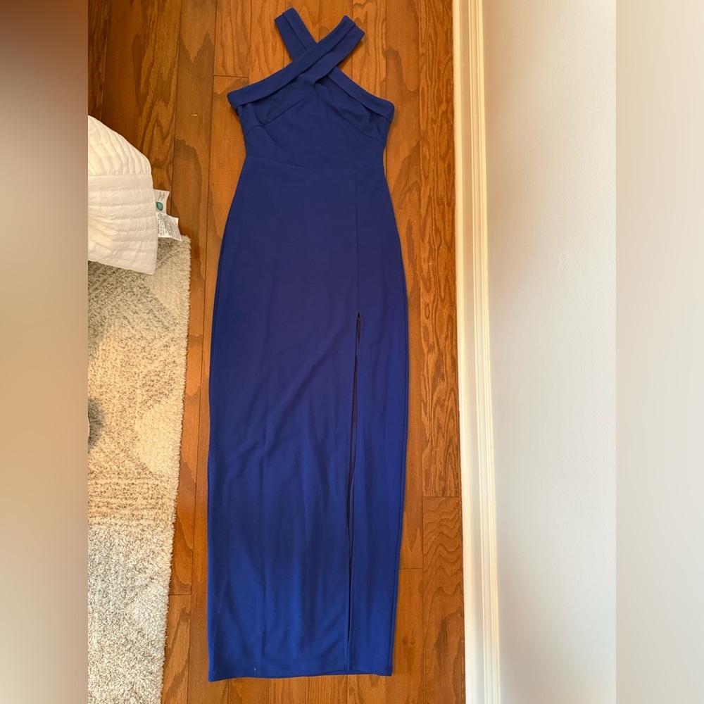 Lulus Blue Formal Open-Back Dress